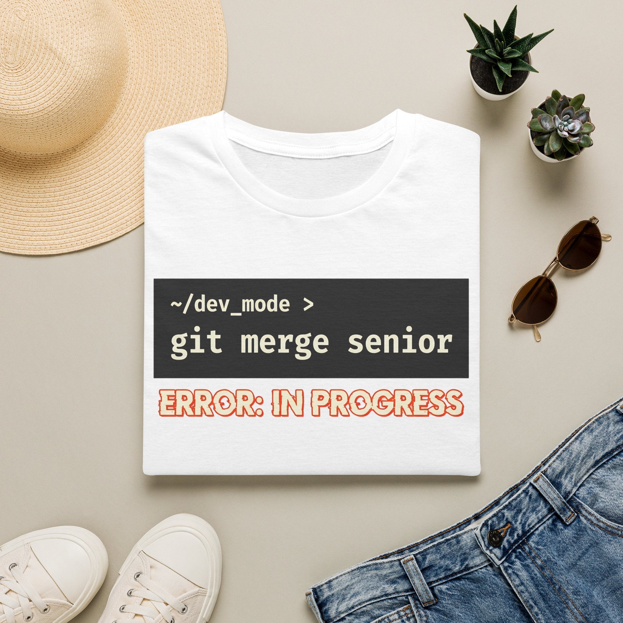 git merge senior - error in progress T-Shirt