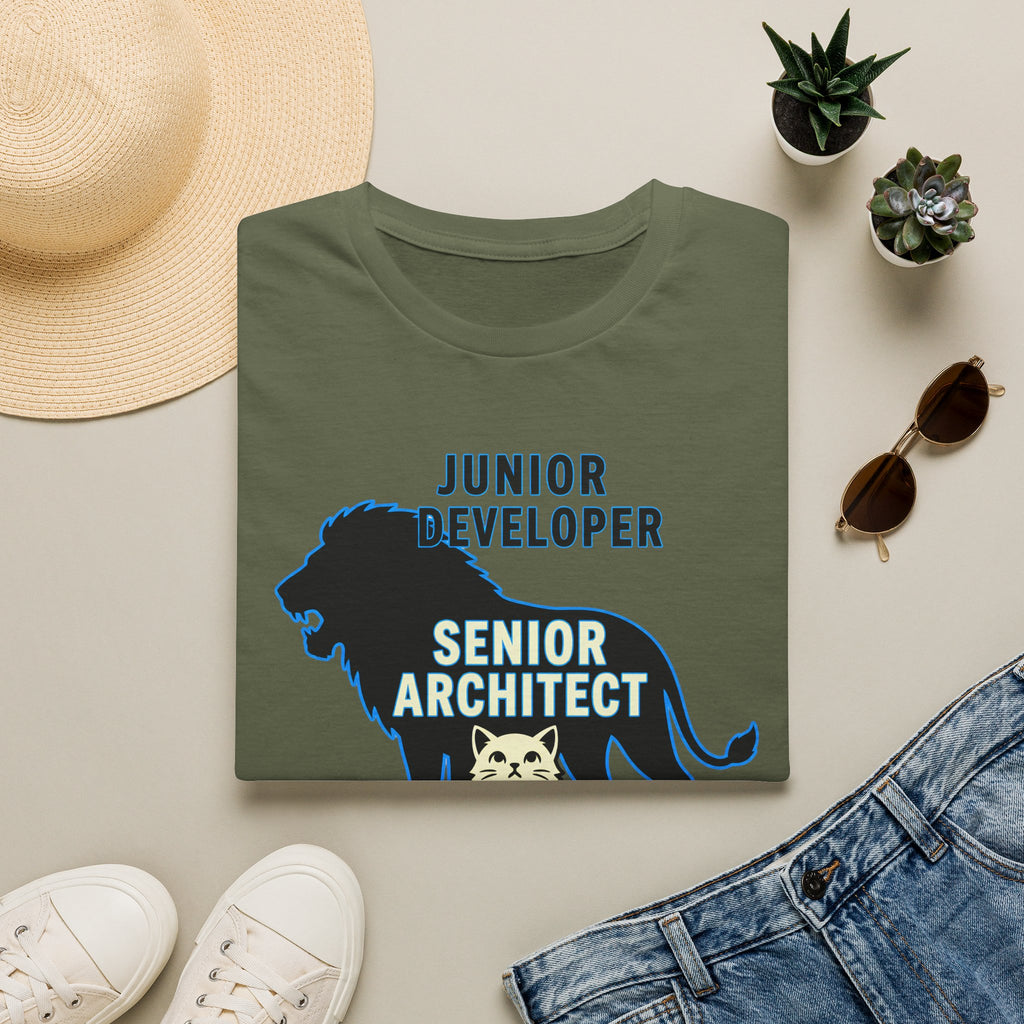Junior developer vs Senior architect T-Shirt